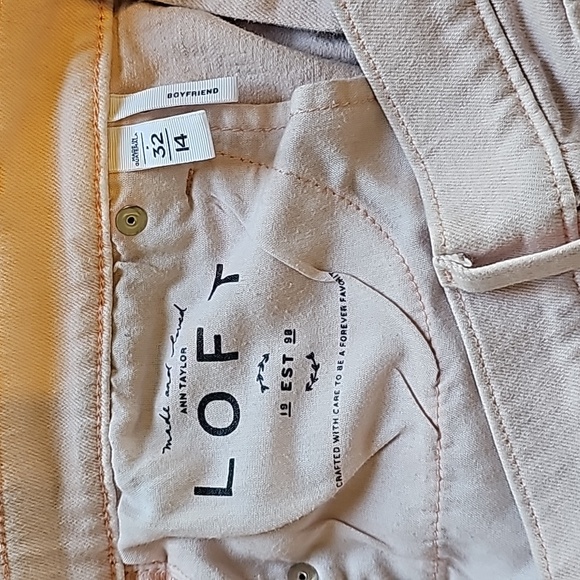 LOFT Pink boyfriend Jeans size 32/14 - Picture 4 of 4